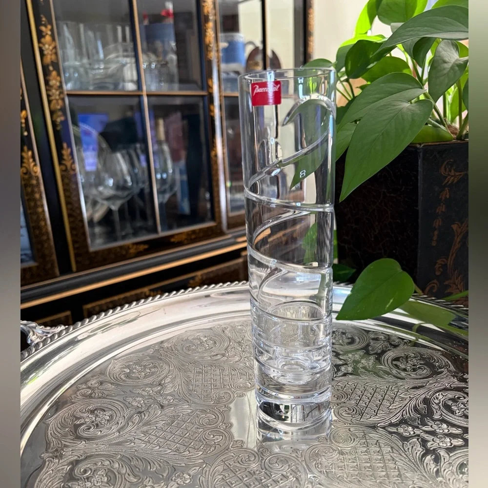 Baccarat Orgue Clear Crystal Bud Vase with Spiral Design